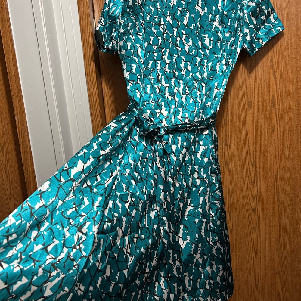 Alex Marie Turquoise and Ivory Dress